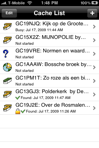 Cache list