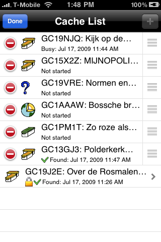 Cache list