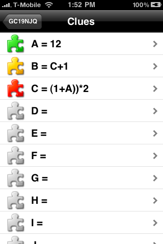 Clues List